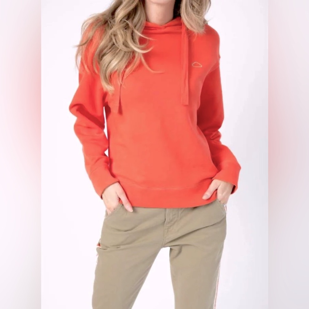 Frame Denim Easy Drawstring Hoodie in Faded Sunkist